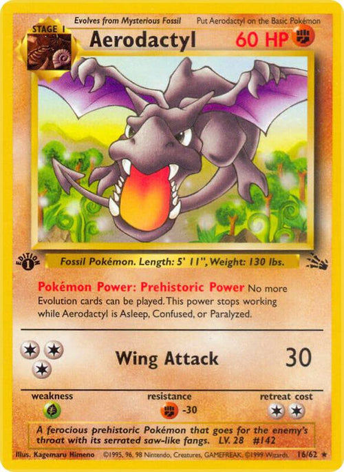 Aerodactyl (16) Unlimited Fossil #16/62 Pokémon TCG card (English)