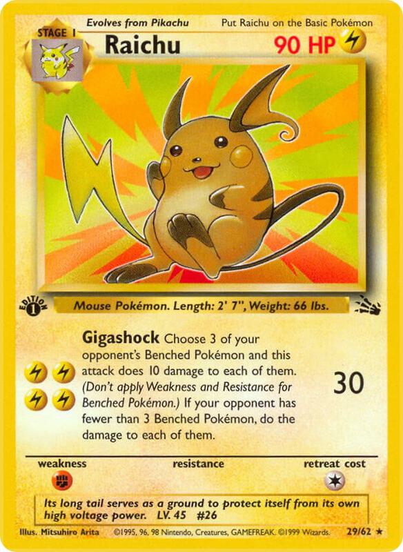 Raichu (29) Fossil #29/62 Pokémon TCG card (English)