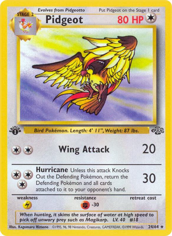 Pidgeot (24) Unlimited Jungle #24/64 Pokémon TCG card (English)