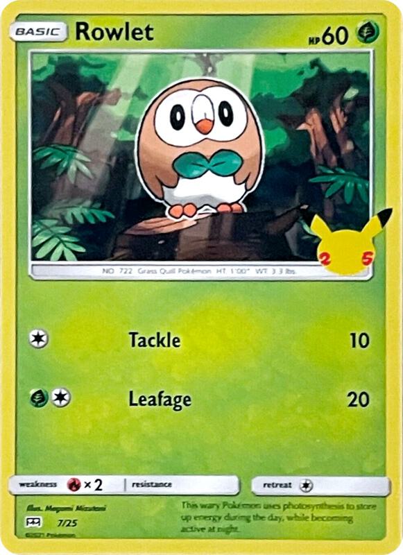 Rowlet - 7/25 McDonald's 25th Anniversary Promos #007/025 Pokémon TCG card (English)