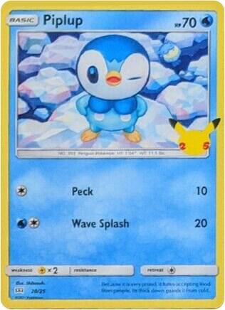 Piplup - 20/25 McDonald's 25th Anniversary Promos #020/025 Pokémon TCG card (English)
