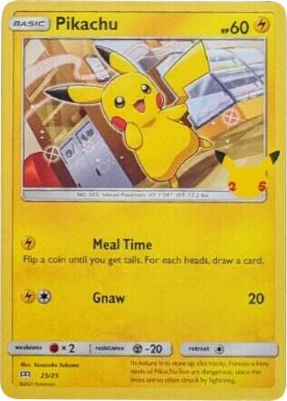 Pikachu - 25/25 McDonald's 25th Anniversary Promos #025/025 Pokémon TCG card (English)