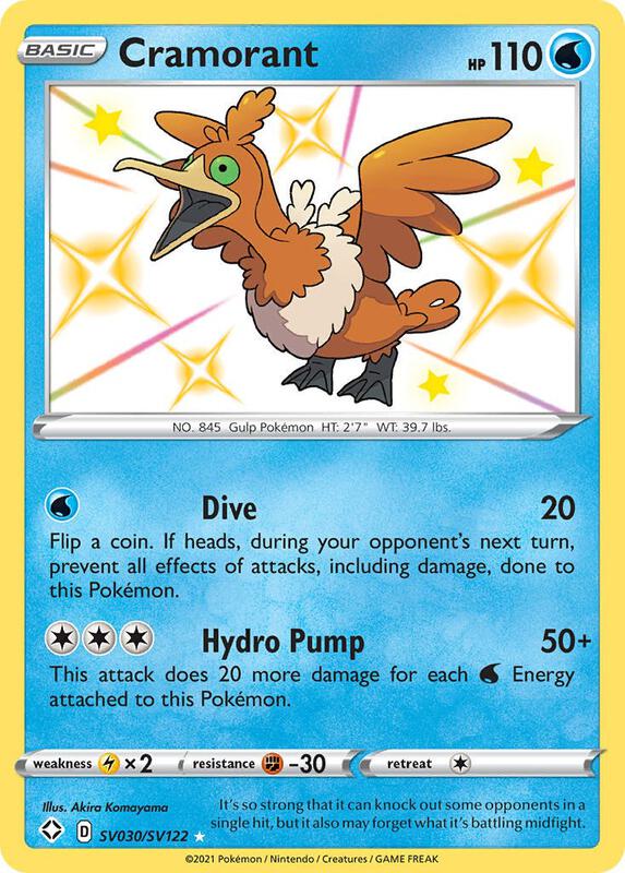 Cramorant Shining Fates: Shiny Vault #SV030/SV122 Pokémon TCG card (English)