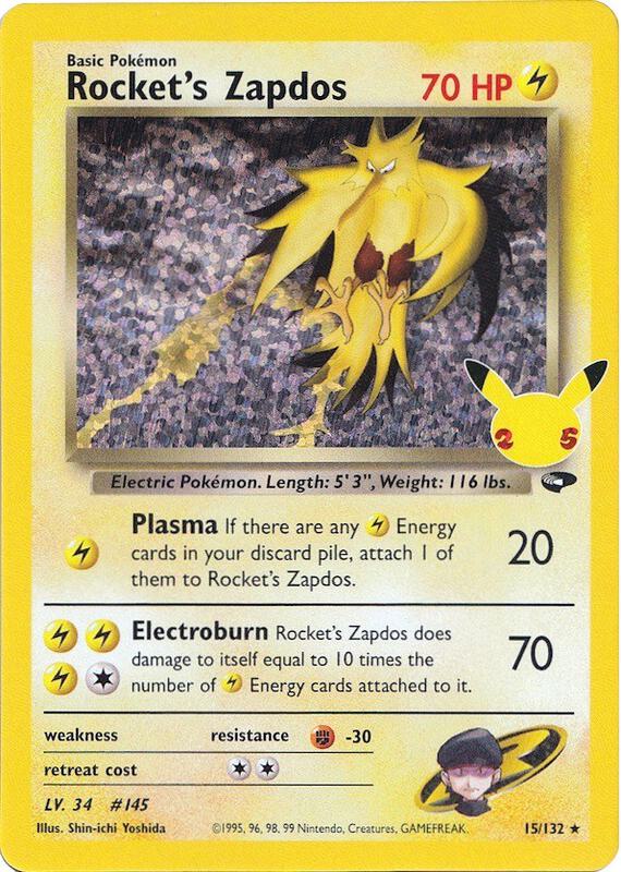 Rocket's Zapdos Celebrations: Classic Collection #15/132 Pokémon TCG card (English)