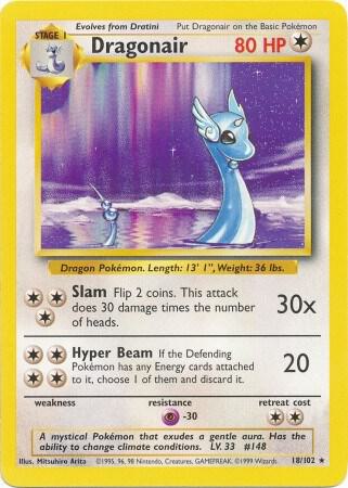 Dragonair Base Set #018/102 Pokémon TCG card (English)