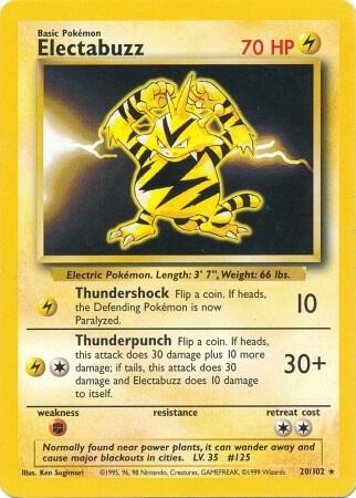 Electabuzz Base Set #020/102 Pokémon TCG card (English)