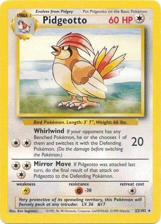 Pidgeotto Base Set #022/102 Pokémon TCG card (English)