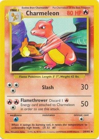 Charmeleon Base Set #024/102 Pokémon TCG card (English)