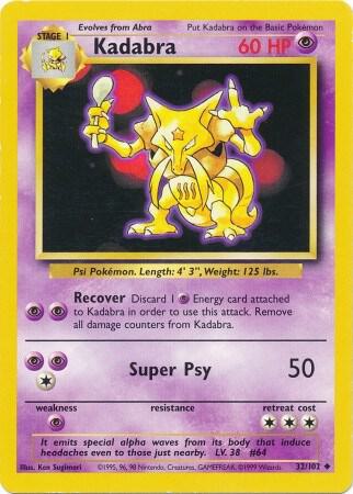 Kadabra Base Set #032/102 Pokémon TCG card (English)