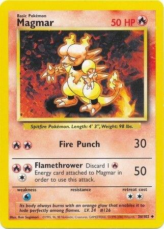 Magmar Base Set #036/102 Pokémon TCG card (English)