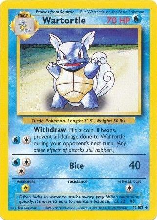 Wartortle Base Set #042/102 Pokémon TCG card (English)