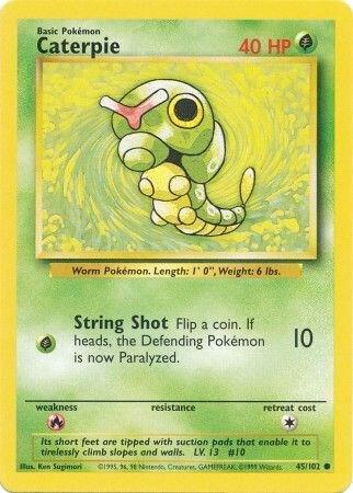 Caterpie Base Set #045/102 Pokémon TCG card (English)