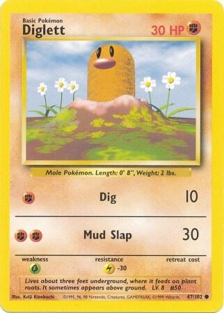 Diglett Base Set #047/102 Pokémon TCG card (English)