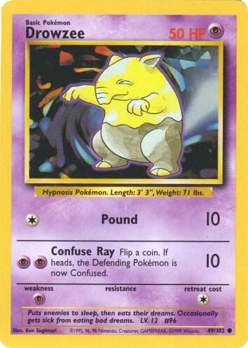Drowzee Base Set #049/102 Pokémon TCG card (English)