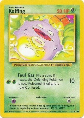 Koffing Base Set #051/102 Pokémon TCG card (English)
