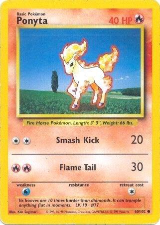 Ponyta Base Set #060/102 Pokémon TCG card (English)