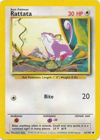 Rattata Base Set #061/102 Pokémon TCG card (English)