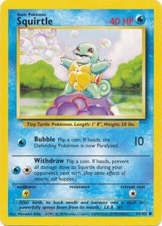 Squirtle Base Set #063/102 Pokémon TCG card (English)