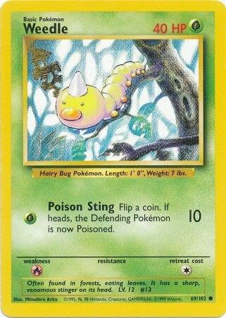 Weedle Base Set #069/102 Pokémon TCG card (English)