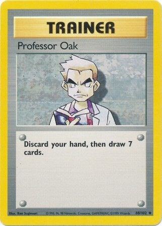 Professor Oak Base Set #088/102 Pokémon TCG card (English)