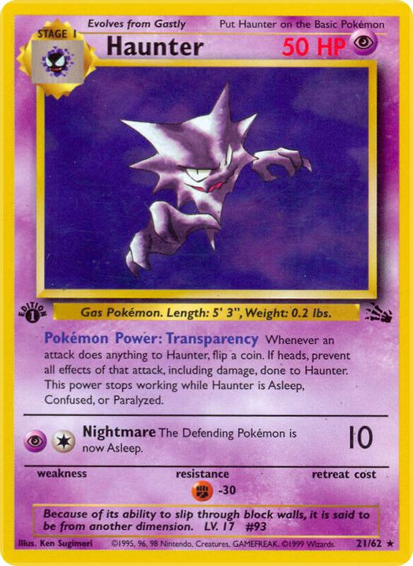 Haunter (21) Unlimited Fossil #21/62 Pokémon TCG card (English)
