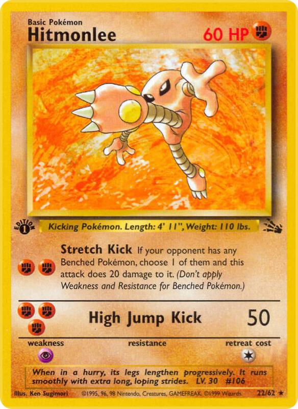 Hitmonlee (22) Unlimited Fossil #22/62 Pokémon TCG card (English)