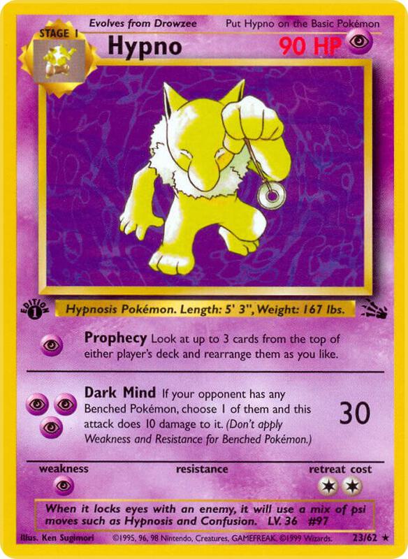 Hypno (23) Unlimited Fossil #23/62 Pokémon TCG card (English)