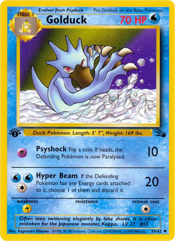 Golduck Unlimited Fossil #35/62 Pokémon TCG card (English)