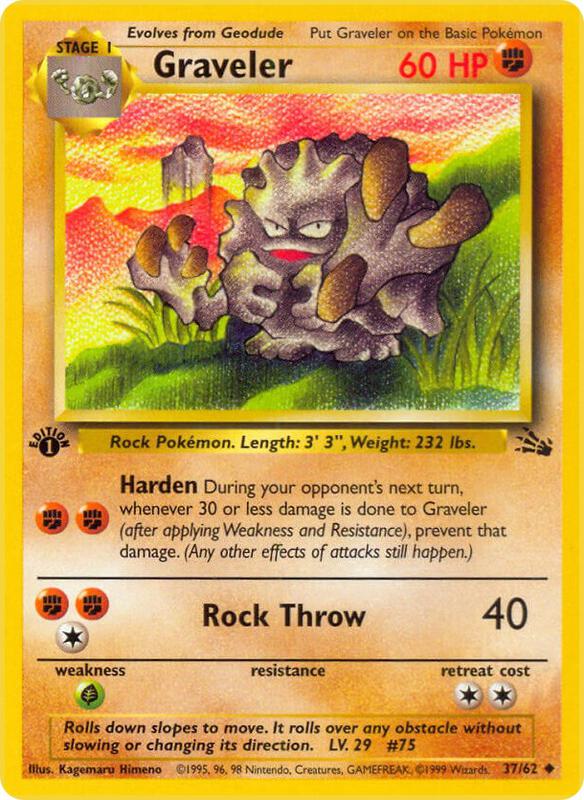 Graveler Unlimited Fossil #37/62 Pokémon TCG card (English)