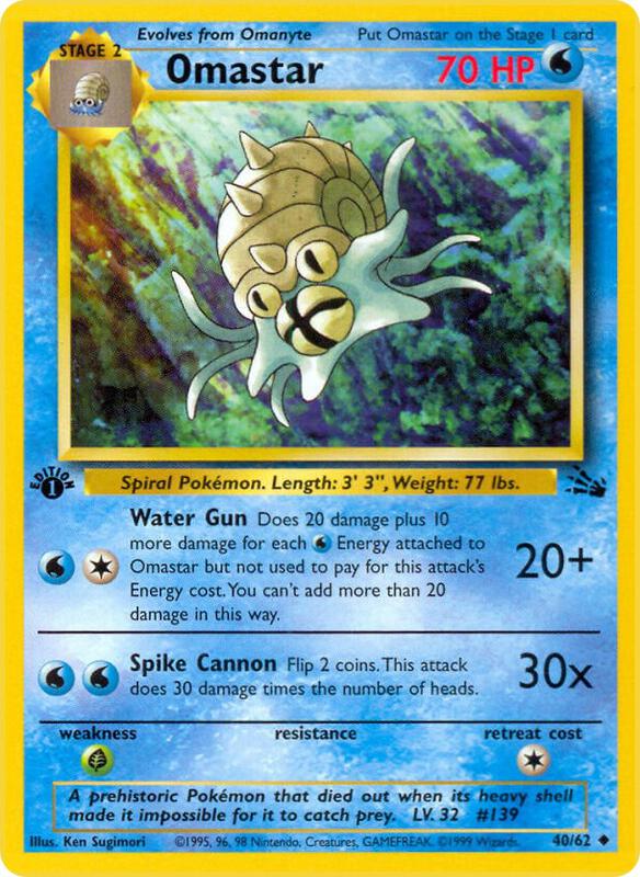 Omastar Unlimited Fossil #40/62 Pokémon TCG card (English)