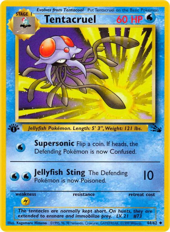 Tentacruel Unlimited Fossil #44/62 Pokémon TCG card (English)
