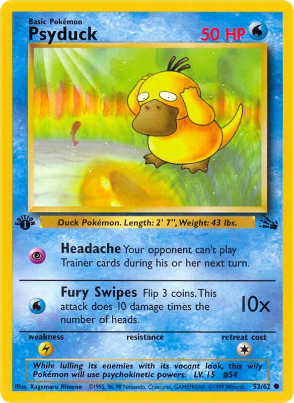Psyduck Unlimited Fossil #53/62 Pokémon TCG card (English)