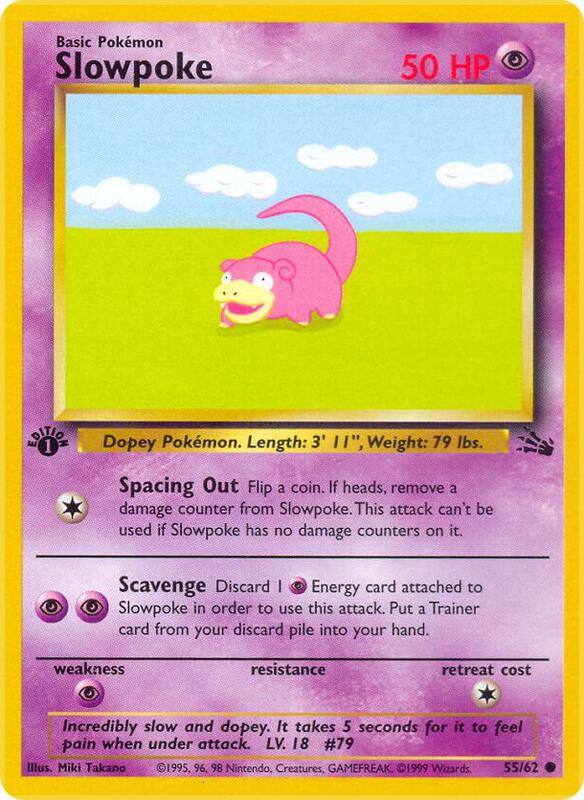 Slowpoke 1st Edition Fossil #55/62 Pokémon TCG card (English)