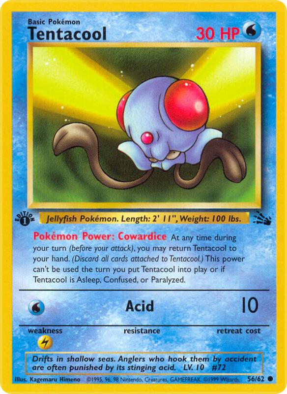 Tentacool Unlimited Fossil #56/62 Pokémon TCG card (English)
