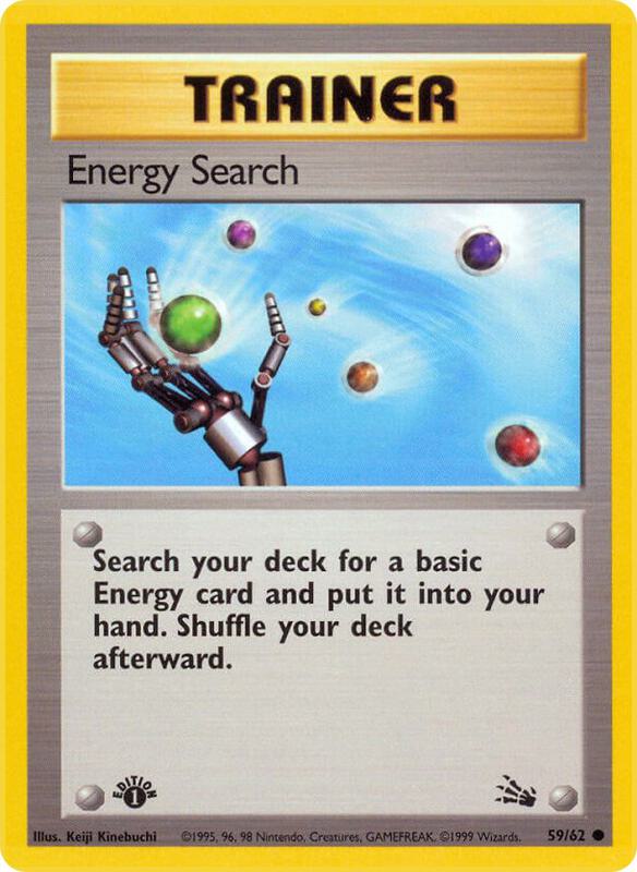 Energy Search Unlimited Fossil #59/62 Pokémon TCG card (English)