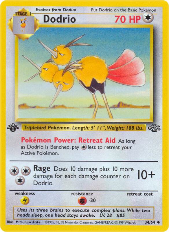 Dodrio Unlimited Jungle #34/64 Pokémon TCG card (English)