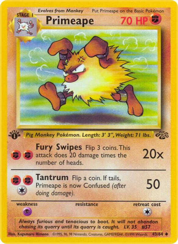 Primeape Unlimited Jungle #43/64 Pokémon TCG card (English)
