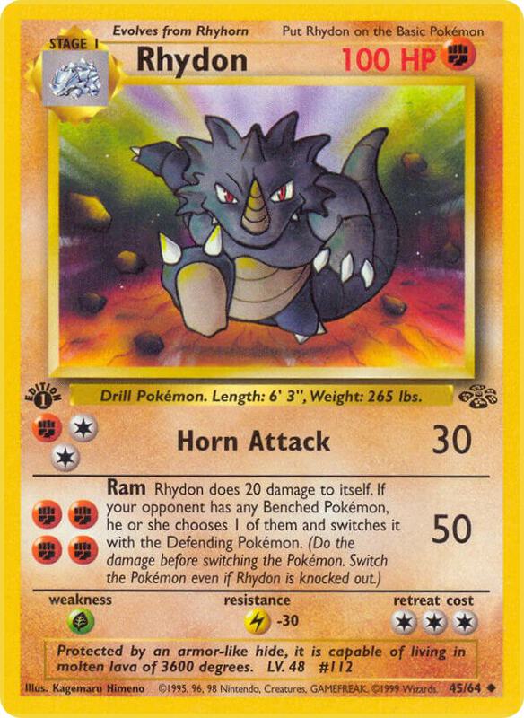 Rhydon Unlimited Jungle #45/64 Pokémon TCG card (English)