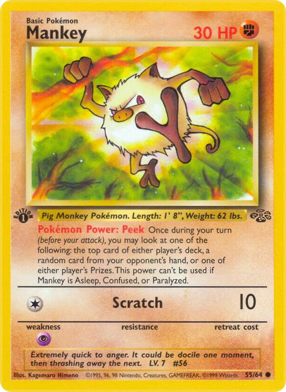Mankey Unlimited Jungle #55/64 Pokémon TCG card (English)