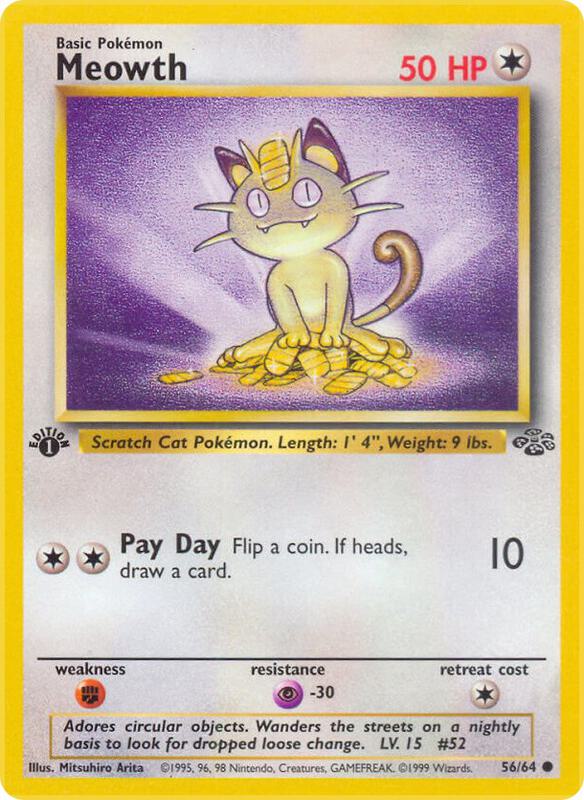 Meowth Unlimited Jungle #56/64 Pokémon TCG card (English)