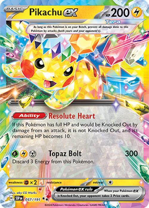 Pikachu ex - 057/191 SV08: Surging Sparks #057/191 Pokémon TCG card (English)