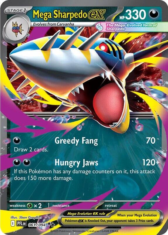 Mega Sharpedo ex - 061/094 ME02: Phantasmal Flames #061/094 Pokémon TCG card (English)