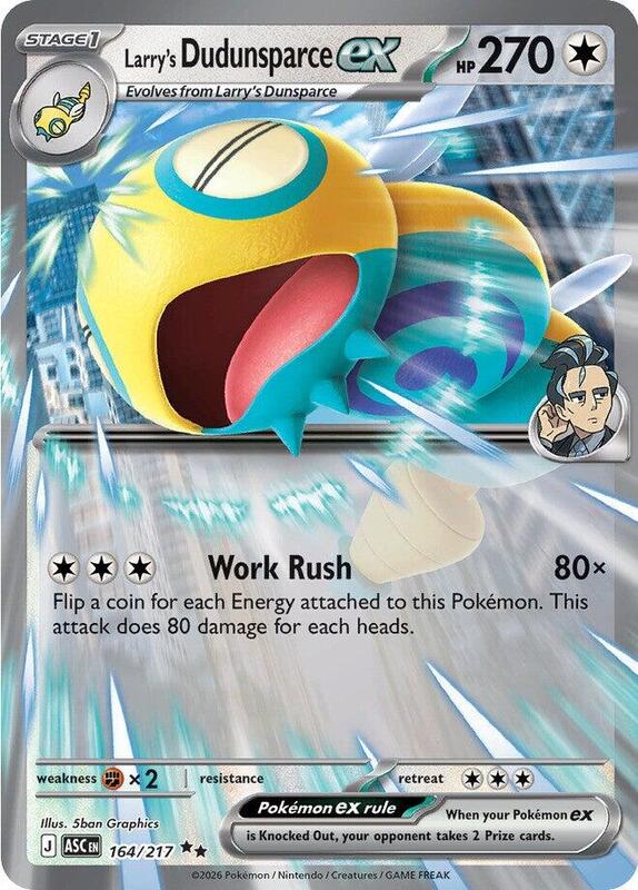 Larry's Dudunsparce ex ME: Ascended Heroes #164/217 Pokémon TCG card (English)