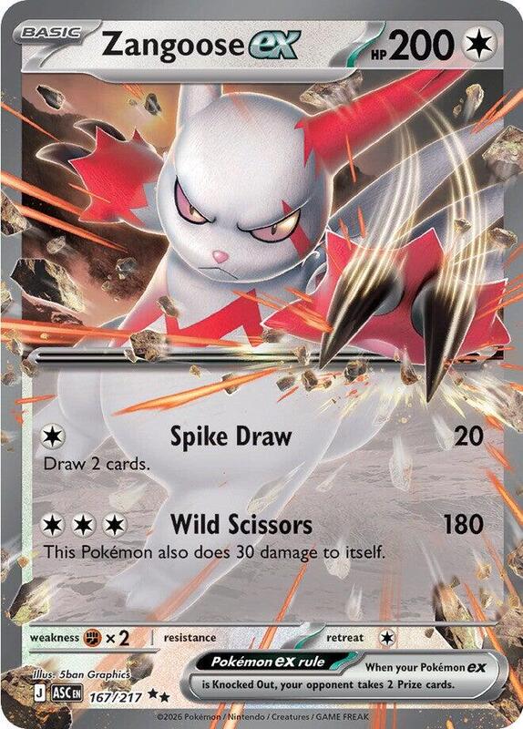 Zangoose ex ME: Ascended Heroes #167/217 Pokémon TCG card (English)