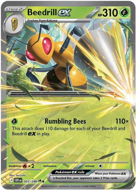 Beedrill ex - 003/086 ME04: Chaos Rising #003/086 Pokémon TCG card (English)