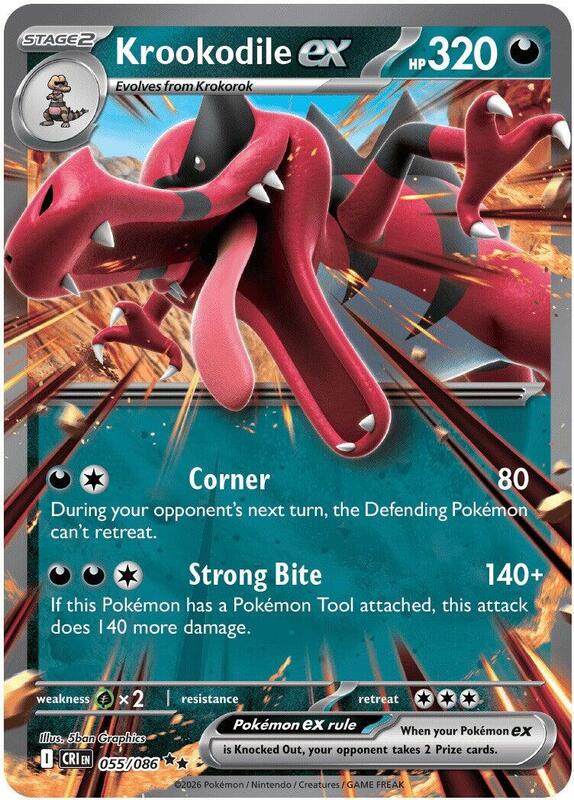 Krookodile ex ME04: Chaos Rising #055/086 Pokémon TCG card (English)