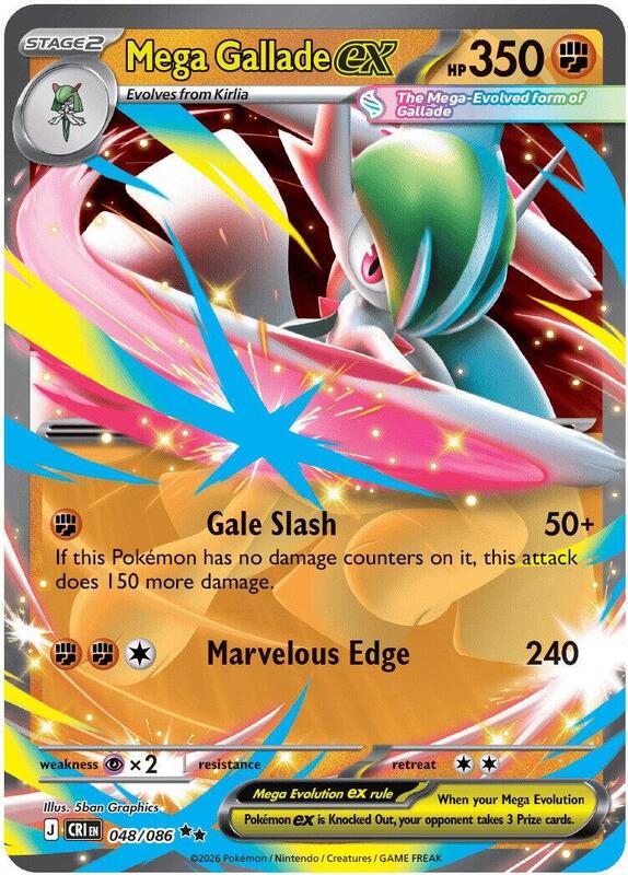 Mega Gallade ex ME04: Chaos Rising #048/086 Pokémon TCG card (English)