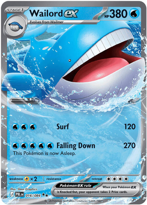Wailord ex - 016/084 ME05: Pitch Black #016/084 Pokémon TCG card (English)