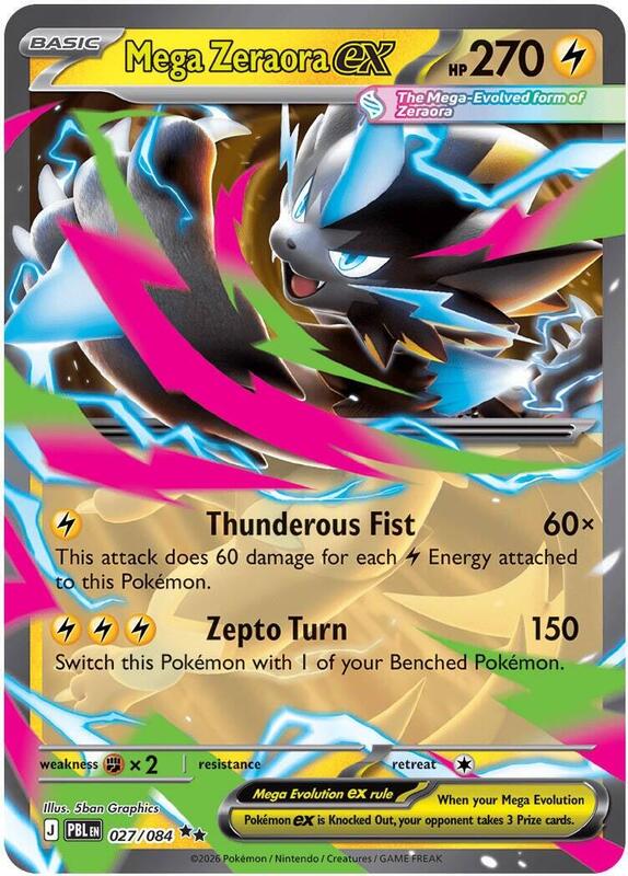 Mega Zeraora ex - 027/084 ME05: Pitch Black #027/084 Pokémon TCG card (English)