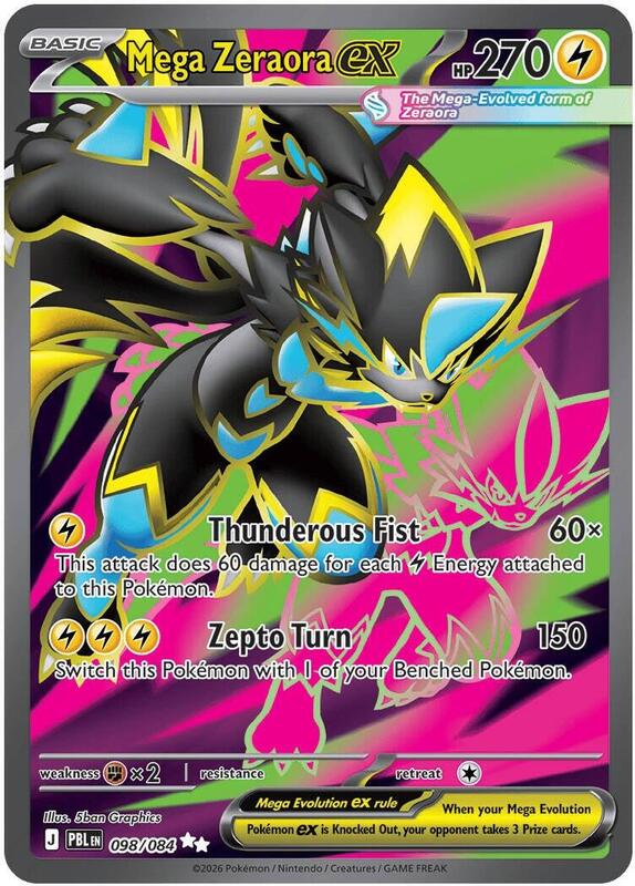 Mega Zeraora ex - 098/084 ME05: Pitch Black #098/084 Pokémon TCG card (English)
